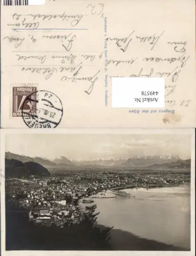 449578,Bregenz am Bodensee Totale m. Alpen Bergkulisse pub Josef Fritz jr.