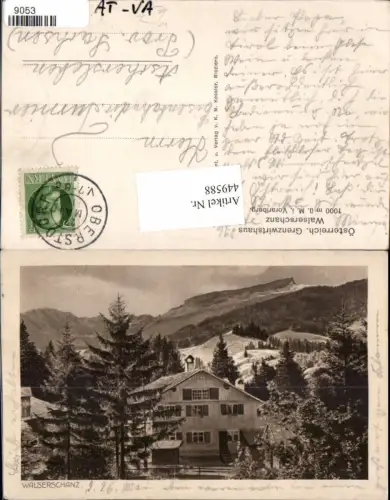 449588,Walserschanz b. Mittelberg Grenzwirtshaus Grenze Bergkulisse