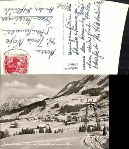 449647,Riezlern Totale m. Skilift Bergkulisse Winterbild