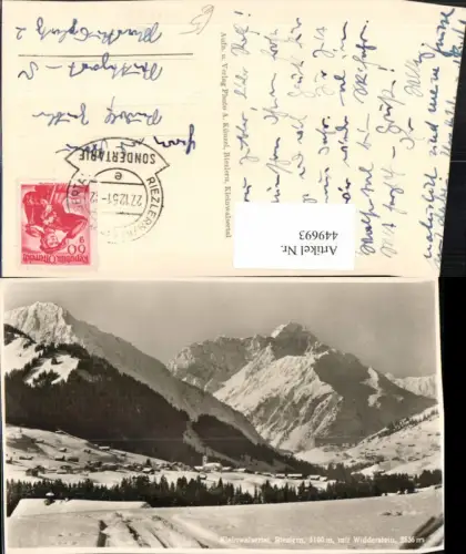 449693,Riezlern Totale m. Widderstein Bergkulisse Winterbild