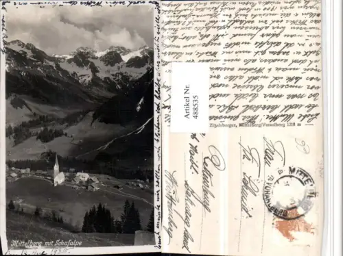 488535,Mittelberg Totale m. Schafalpe Bergkulisse