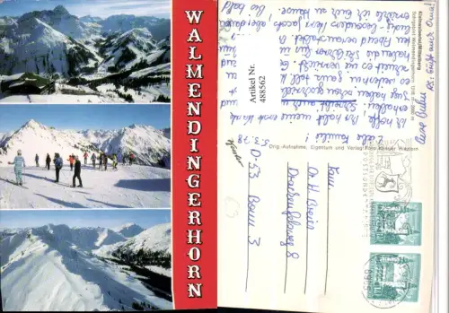 488562,Mittelberg Walmendingerhorn Skifahrer Bergkulisse Mehrbildkarte