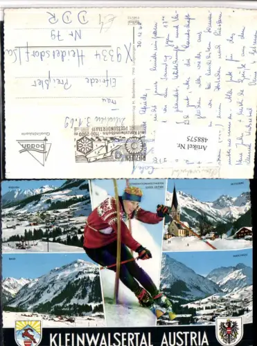 488575,Riezlern Mittelberg Baad Hirschegg Totale Skifahrerin Mehrbildkarte