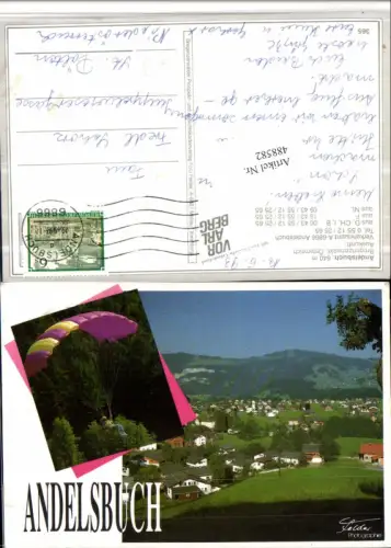 488582,Andelsbuch im Bregenzerwald Totale Fallschirmgleiter Mehrbildkarte