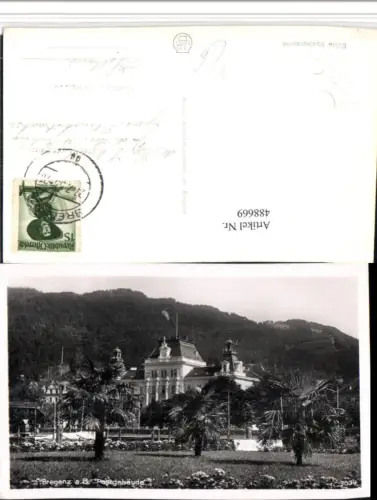 488669,Bregenz am Bodensee Postgebäude Palmen pub J. Bader 3034