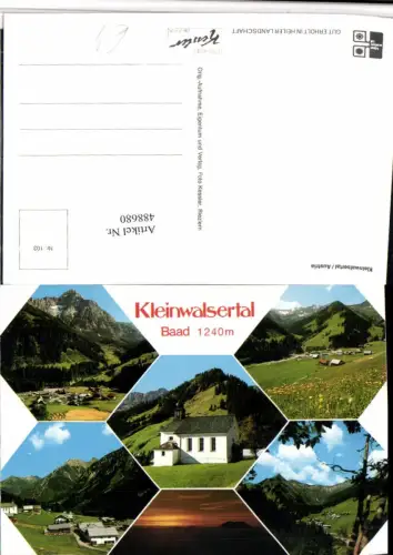 488680,Baad im Kleinwalsertal Totale Kirche Mehrbildkarte