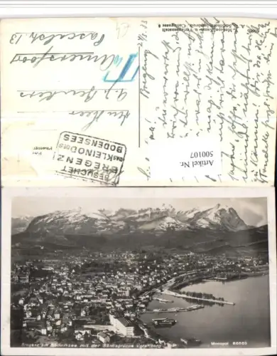 500107,Bregenz am Bodensee Totale m. Säntis Bergkulisse