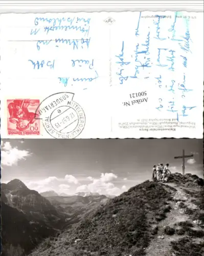 500121,Kleinwalsertal Walmendinger Horn b. Mittelberg Gipfel Kreuz Bergkulisse