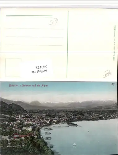 500128,Bregenz am Bodensee Totale m. Alpen pub Stengel e Co 20464