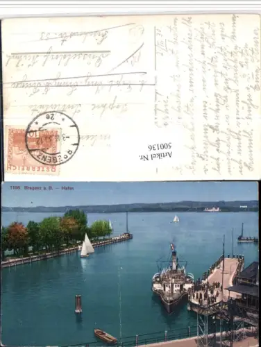 500136,Bregenz am Bodensee Hafen Dampfer pub J. Bader 1186