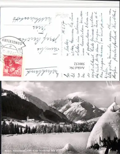 500152,Riezlern Totale m. Widderstein Bergkulisse Winterbild