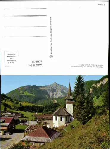 500168,Reuthe b. Bezau im Bregenzerwald Kirche Bergkulisse