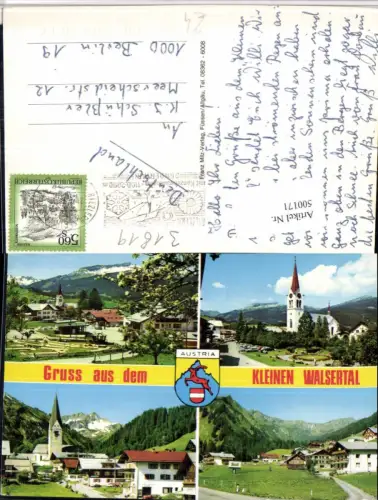 500171,Kleinwalsertal Baad Kirche Mehrbildkarte