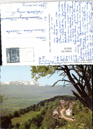 500178,Bergdorf Fluh b. Bregenz Totale Bergkulisse Kastenstempel