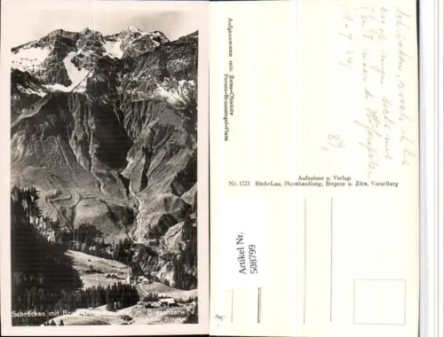 508799,Schröcken Totale m. Braunarlspitze Bergkulisse pub Risch-Lau 1723