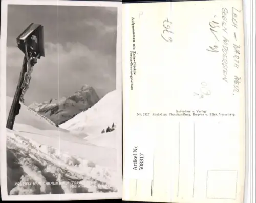 508817,Kruzifix b. Hochrkumbach Schröcken Bergkulisse pub Risch-Lau 3322