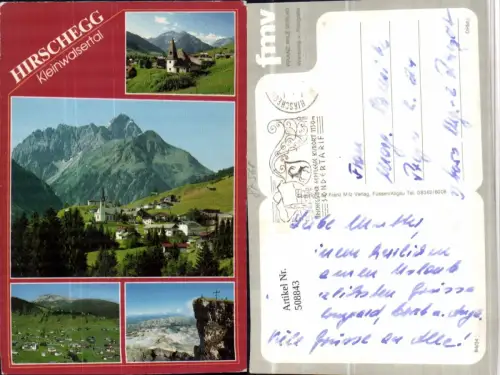 508843,Hirschegg im Kleinwalsertal Totale Kirche Gipfel Mehrbildkarte