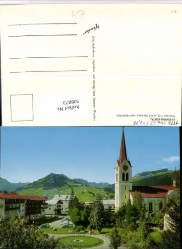 508873,Riezlern Kirche m. Heuberg u. Hoch-Ifen Bergkulisse