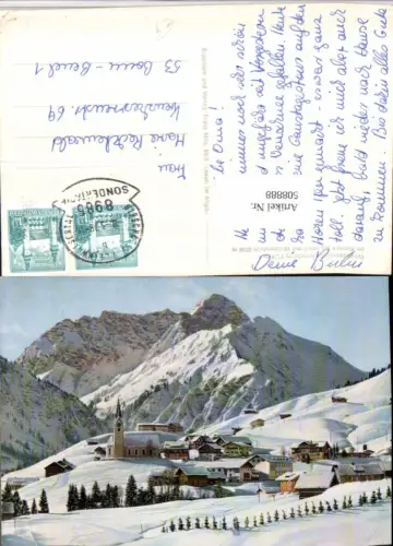508888,Hirschegg Totale m. Widderstein Bergkulisse Winterbild