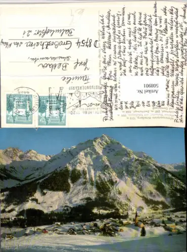 508901,Mittelberg Totale m. Schafalpen Bergkulisse Winterbild
