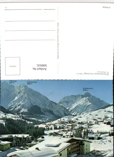 508935,Hirschegg Totale m. Widderstein Bergkulisse Winterbild