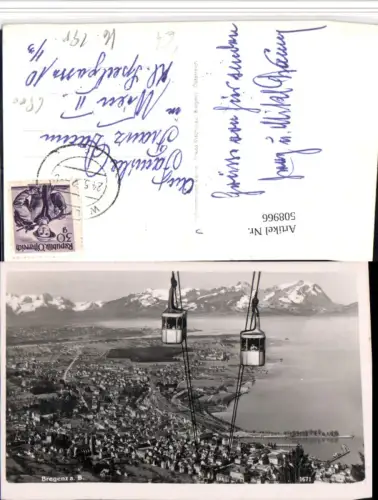 508966,Bregenz am Bodensee Totale Pfänderbahn Seilbahn üub Risch-Lau 1671