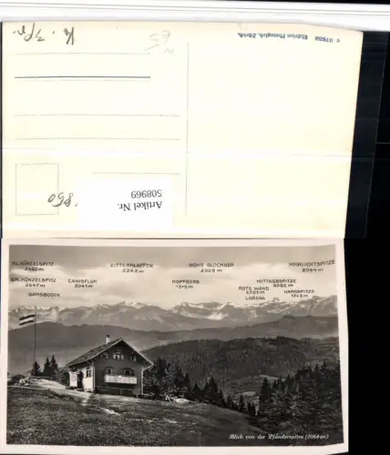 508969,Blick von d. Pfänderspitze b. Bregenz Berghütte Bergkulisse
