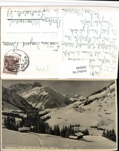 509048,Mittelberg Totale m. Widderstein Bergkulisse Winterbild