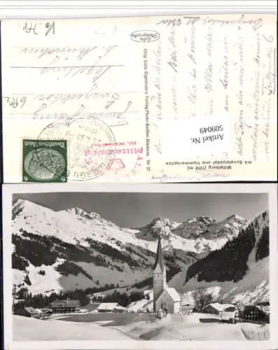 509049,Mittelberg Totale m. Schafalpköpf Bergkulisse Winterbild