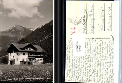 527601,Foto-AK Mittelberg Bödmen Pension Haus roter Adler