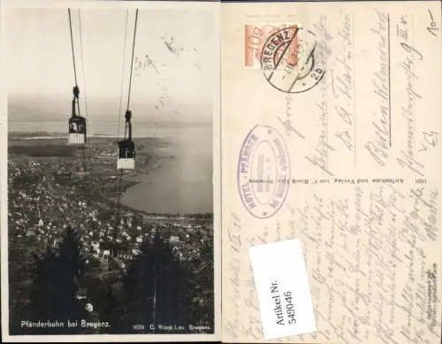 549046,Bregenz am Bodensee Pfänderbahn Pfänder pub Risch Lau 1620
