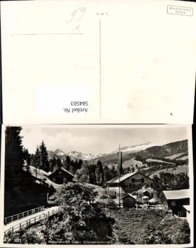 584503,Foto Ak Riezlern Mittelberg Walserschanze Grenzwirtshaus Grenze