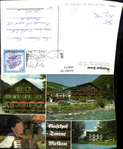 584573,Mehrbild Ak Mellau Gasthof Sonne Schwimmbad Ziehharmonika