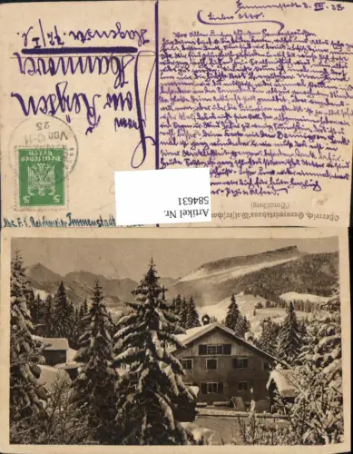 584631,Grenzwirtshaus Walserschanz Grenze Riezlern Mittelberg Kleinwalsertal Winteransicht