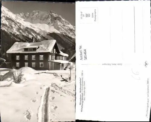 585464,Foto Ak Mittelberg Bödmen Gästehaus Walburgaheim Kleinwalsertal Winteransicht