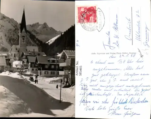 585465,Foto Ak Mittelberg Dorfansicht i. Winter Kleinwalsertal