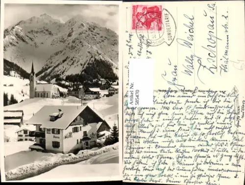 585470,Foto Ak Hirschegg Mittelberg Haus Berg Heil i. Winter Kleinwalsertal