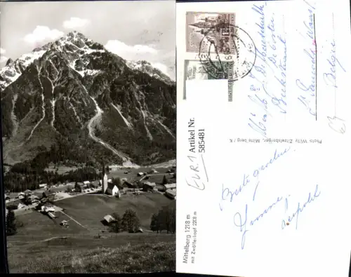 585481,Foto Ak Mittelberg m. Zwölferkopf Kleinwalsertal
