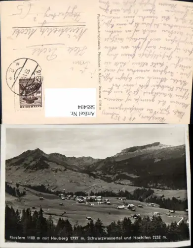 585494,Riezlern m. Heuberg Schwarzwassertal u. Hochifen Mittelberg Kleinwalsertal