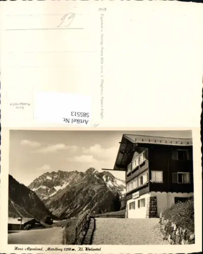 585513,Foto Ak Haus Alpenland Mittelberg Kleinwalsertal