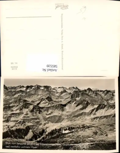 585539,Foto Ak Blick v. Ifengipfel auf Schwarzwasserhütte Grünhorn Mittelberg Kleinwalsertal
