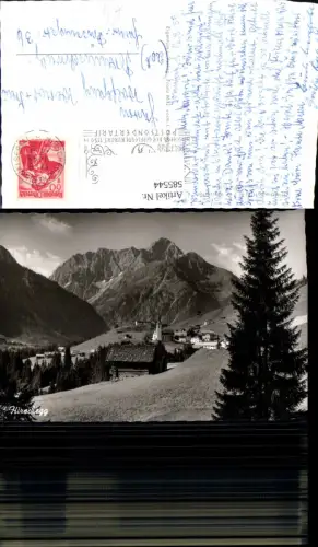 585544,Foto Ak Hirschegg m. Widderstein Mittelberg Kleinwalsertal