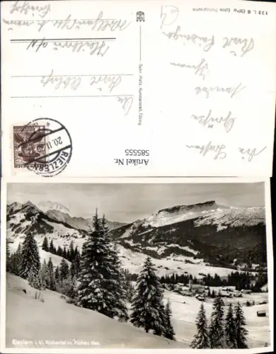 585555,Foto Ak Riezlern Mittelberg m. Hochifen i. Winter Kleinwalsertal