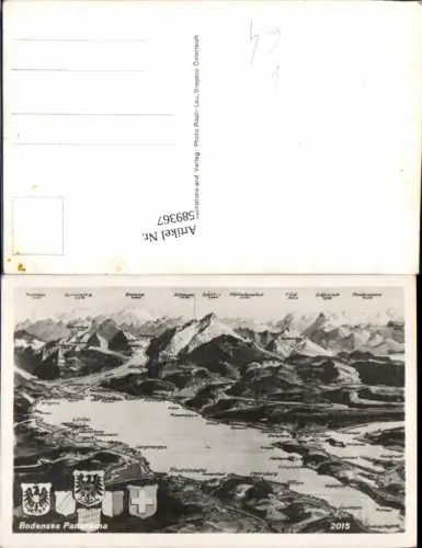 589367,Bregenz am Bodensee Vogelschau Wappen Lindau Hard Höchst