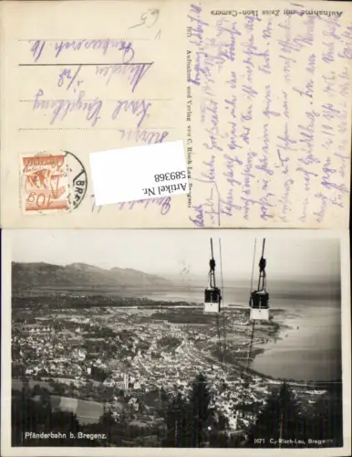589368,Bregenz am Bodensee Pfänderbahn Seilbahn Pfänder pub Risch Lau 1671