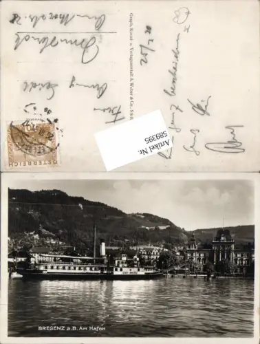 589395,Bregenz am Bodensee Hafen Landestelle Dampfer Stadt Bregenz
