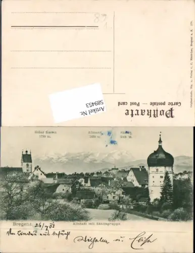 589453,Bregenz am Bodensee Altstadt Gebhardsberg 1905 pub Risch Lau 570