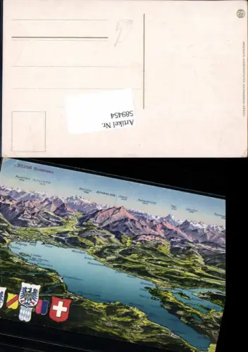 589454,Bregenz am Bodensee Vogelschau Wappen Lindau Hard Höchst Lochau Arbon