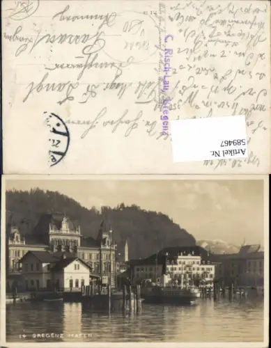 589467,tolle Foto-AK Bregenz am Bodensee Hafen Landestelle Dampfer pub Risch Lau 14