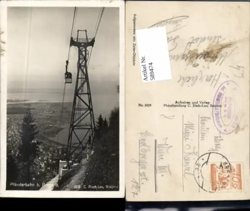 589474,Bregenz am Bodensee Pfänder Pfänderbahn Seilbahn pub Risch Lau 1619
